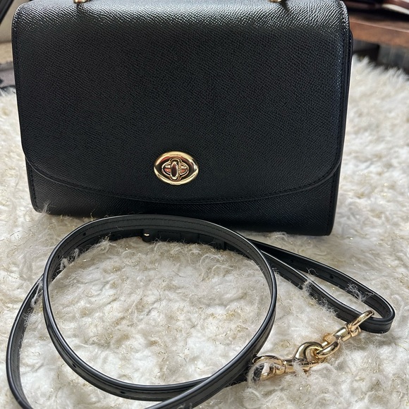 Vintage Coach Black Leather Bag NWOT - Picture 5 of 10